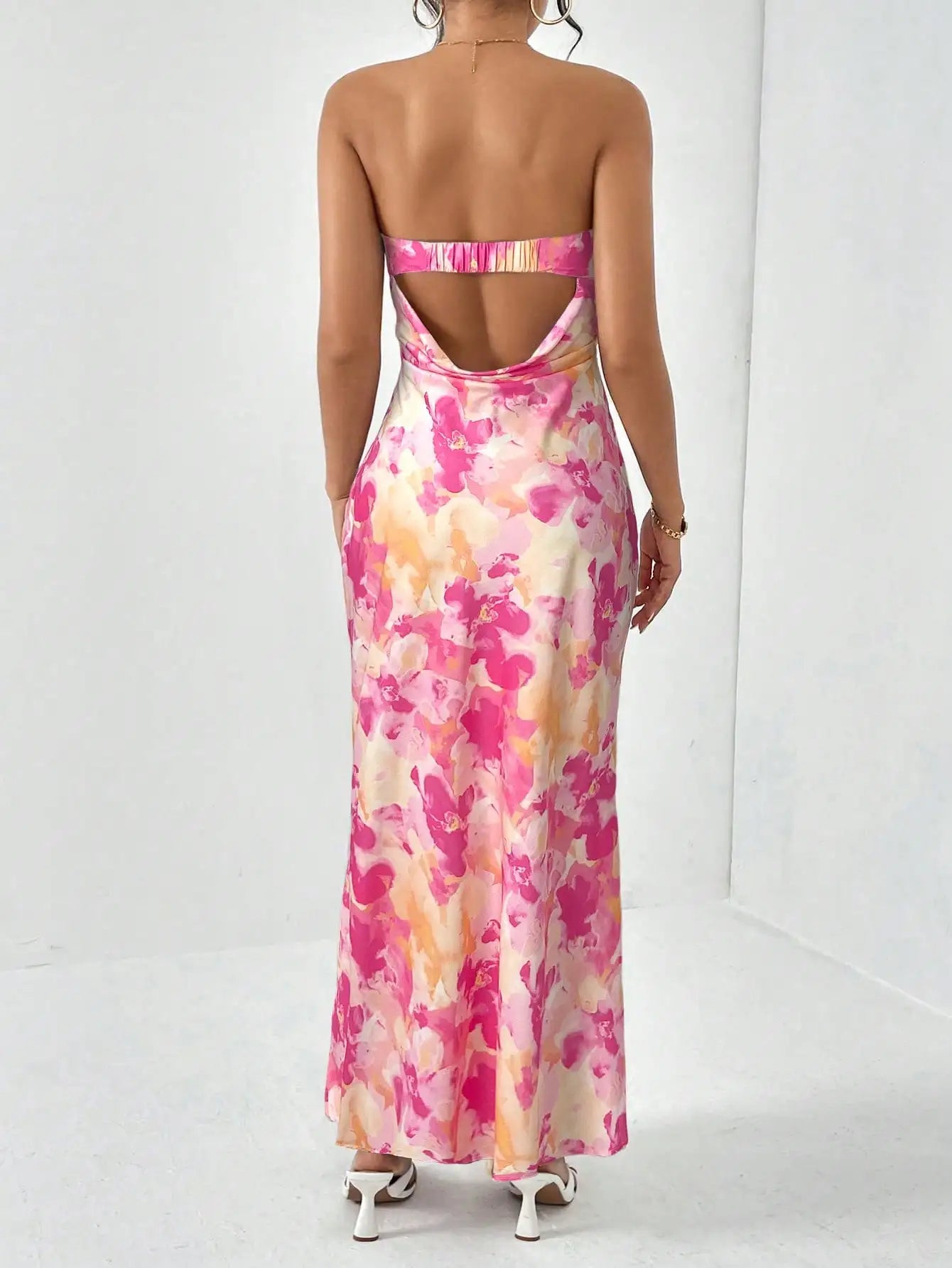 Women Sleeveless Backless Floral Print Maxi Dress Summer by MadisonnSavannahBoutique
