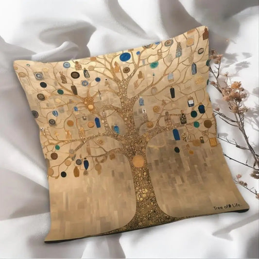 Gustav Klimt Tree of Life Cushion Cove by MadisonnSavannahBoutique