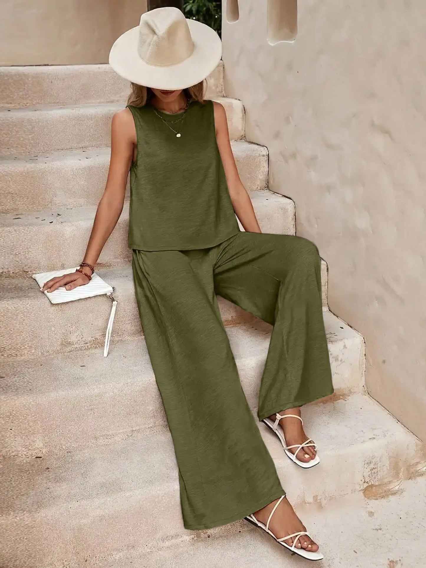 Top And Wide Leg Pants Set by MadisonnSavannahBoutique