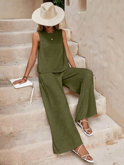 Top And Wide Leg Pants Set by MadisonnSavannahBoutique