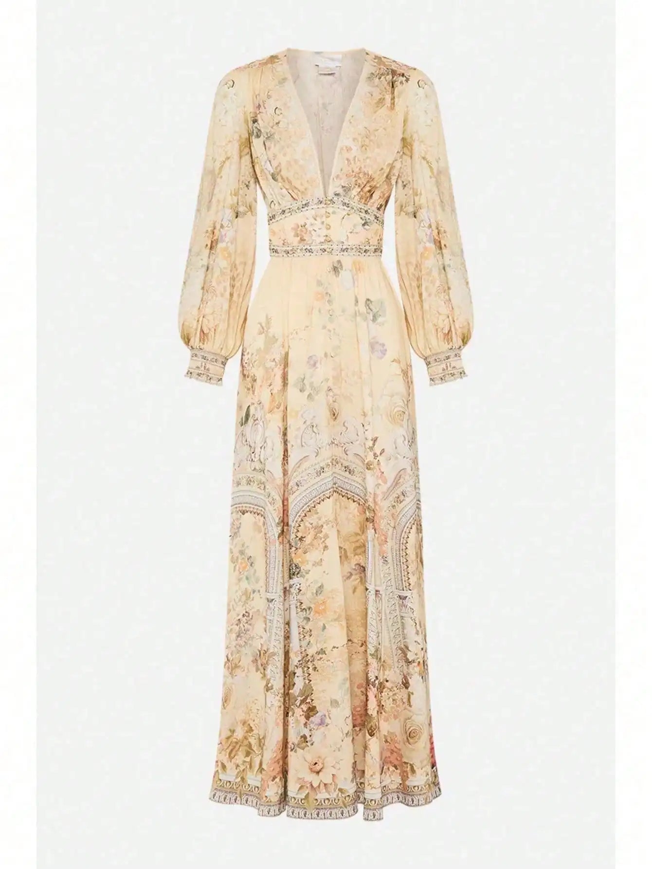 Chiffon Maxi Dress With Floral Print, by MadisonnSavannahBoutique