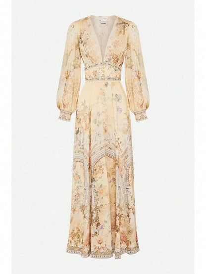 Chiffon Maxi Dress With Floral Print, by MadisonnSavannahBoutique