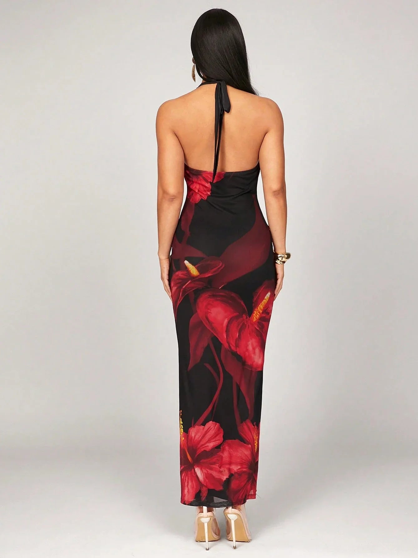 Floral Print Halter Neck Maxi Dress by MadisonnSavannahBoutique